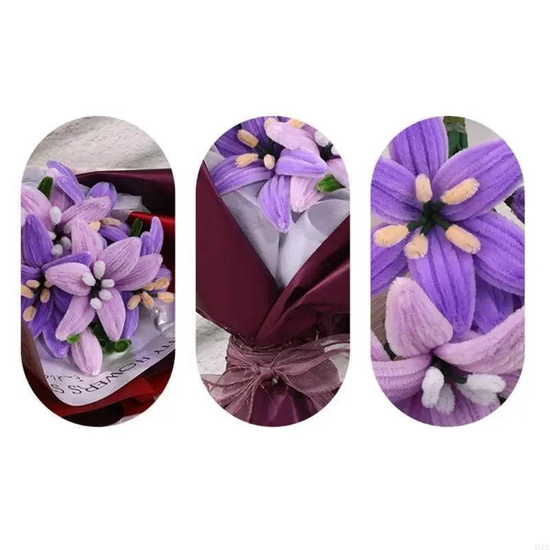 Flower Bouquet Making Kits,Pipe Cleaners Kits Chenilles Stems Art Crafts Supplie