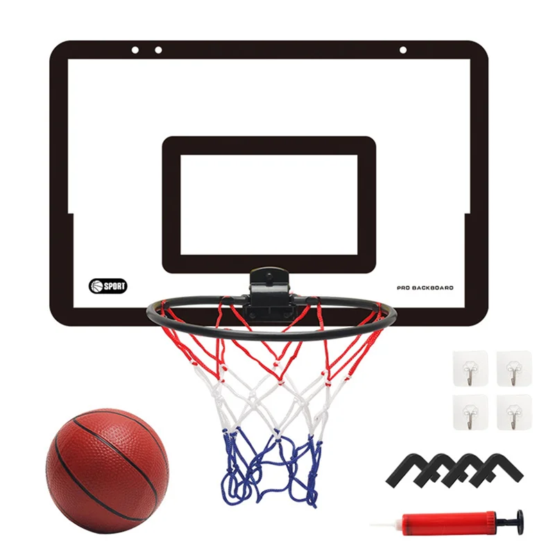 Kit giocattolo mini canestro da basket divertente portatile Set di giocattoli per giochi sportivi per appassionati di basket per interni domestici per bambini Bambini Adulti