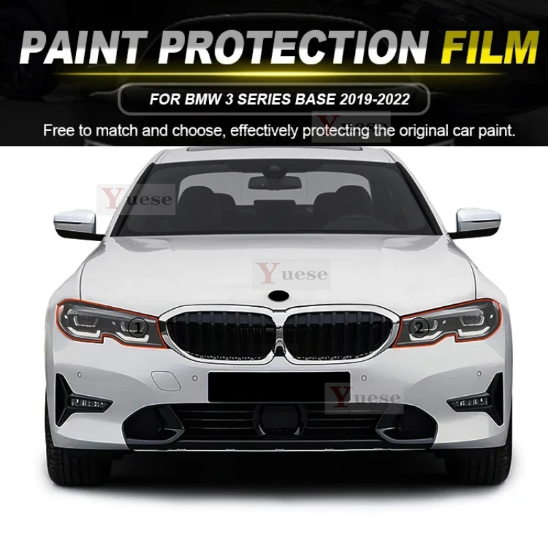 

Для BMW 3 серии BASE 2019-2022 2 шт. защитная пленка для фар автомобиля прозрачная дымчатая черная наклейка из ТПУ