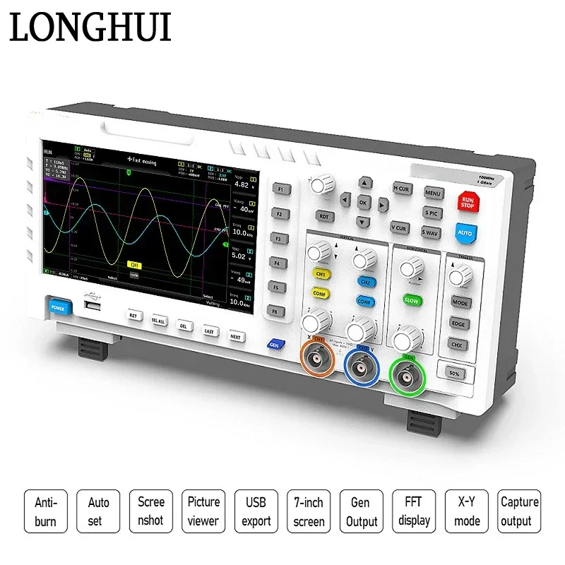 1014D Digital Oscilloscopes 2 In 1 Dual Channel Input Signal Generator 100MHz* 2 Ana-log Bandwidth 1GSa/s Sampling Rate Tools