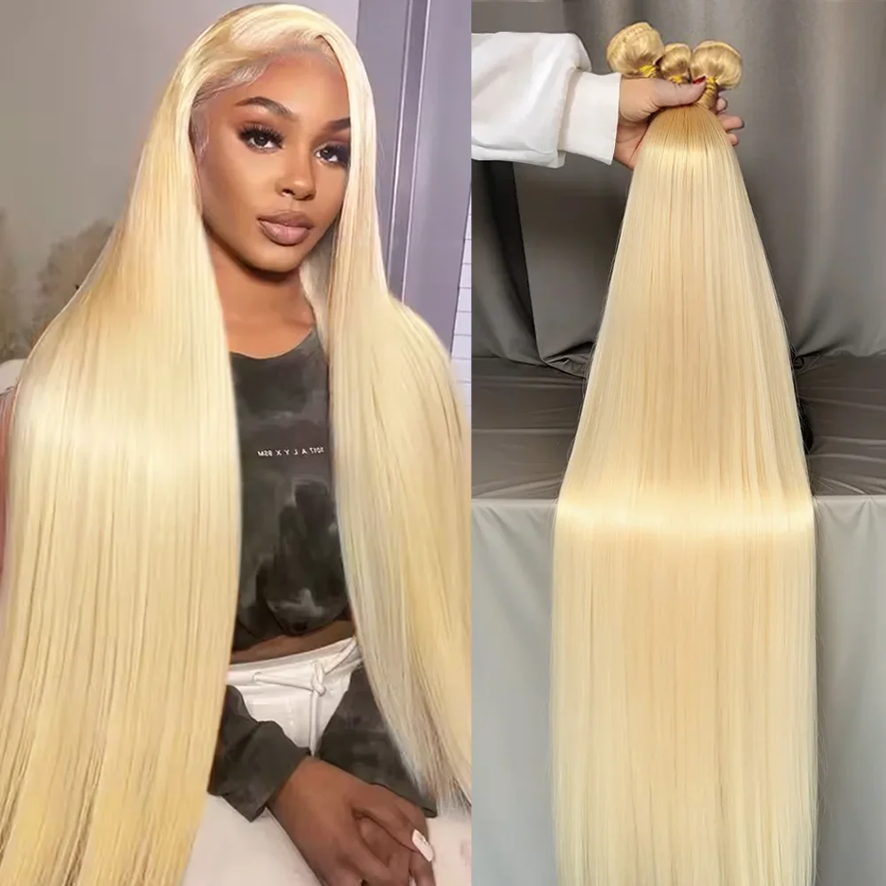 

1/3/4 шт. 613 Светлые прямые пучки волос Бразильские человеческие волосы Remy для наращивания Медовый блондин Пучки 10 20 30 40 дюймов для женщин