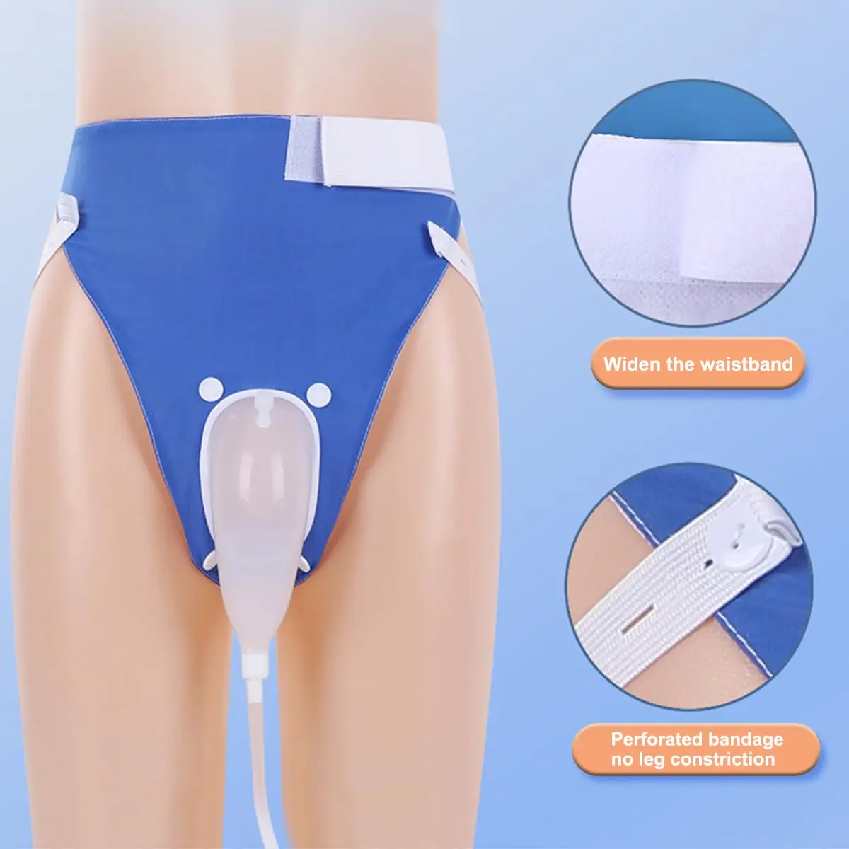 For Condom Catheters Reusable Portable Male Urinal Kit 2 Urine Collection Bags High Quality For Elder Men Blue White Grey