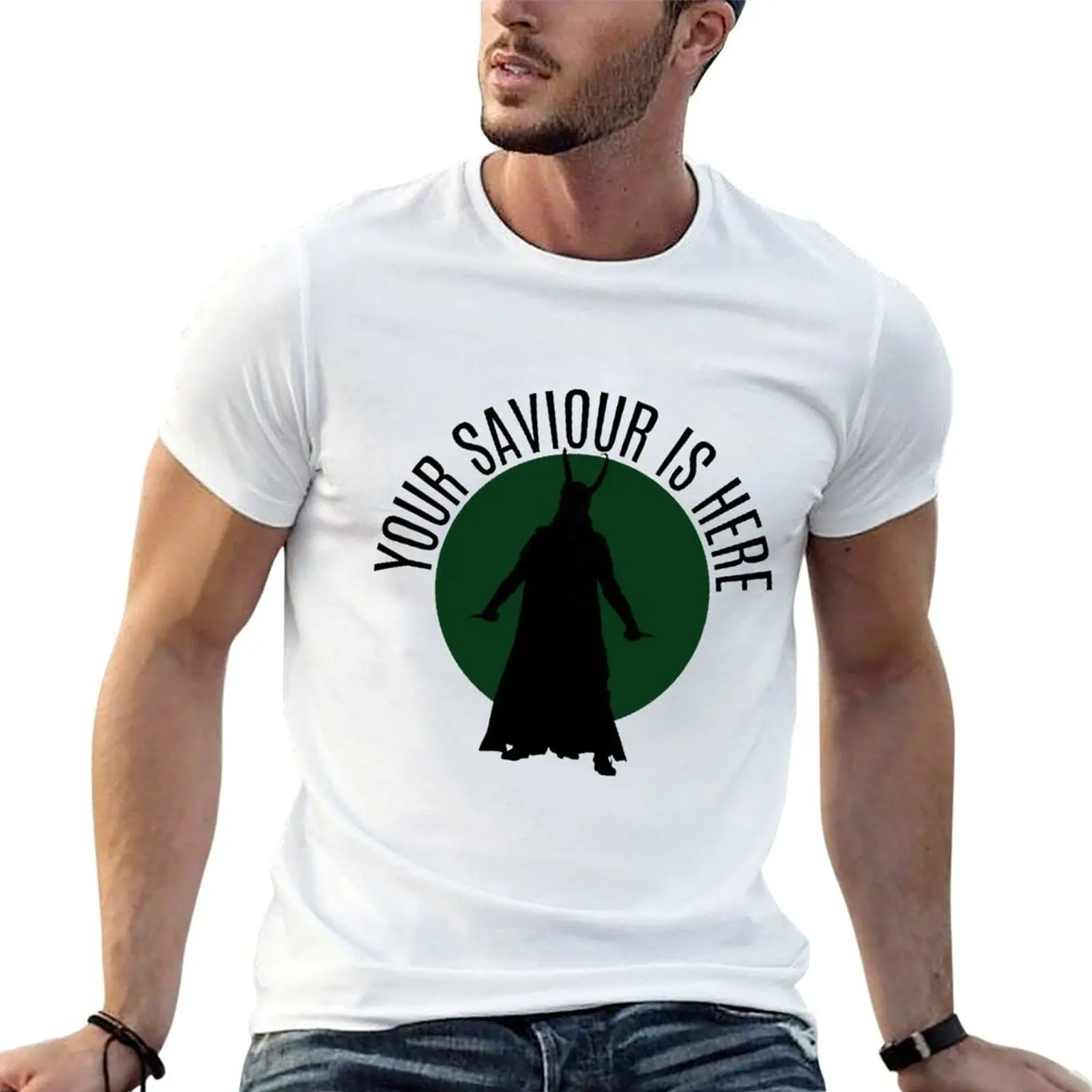 your saviour is here T-Shirt vintage t shirts designer shirts mens designer clothes