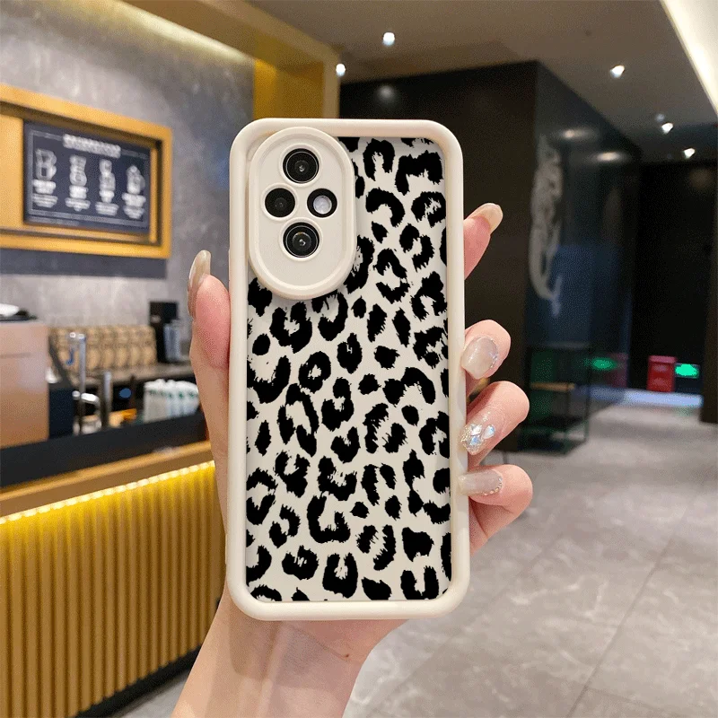 Leopard Print Phone Case for Honor Huawei 200 70 90 Lite Mate 20 Pro Nova 10 P20 30 40 9 X X8 5G Soft Covers Daisy Flower Fundas