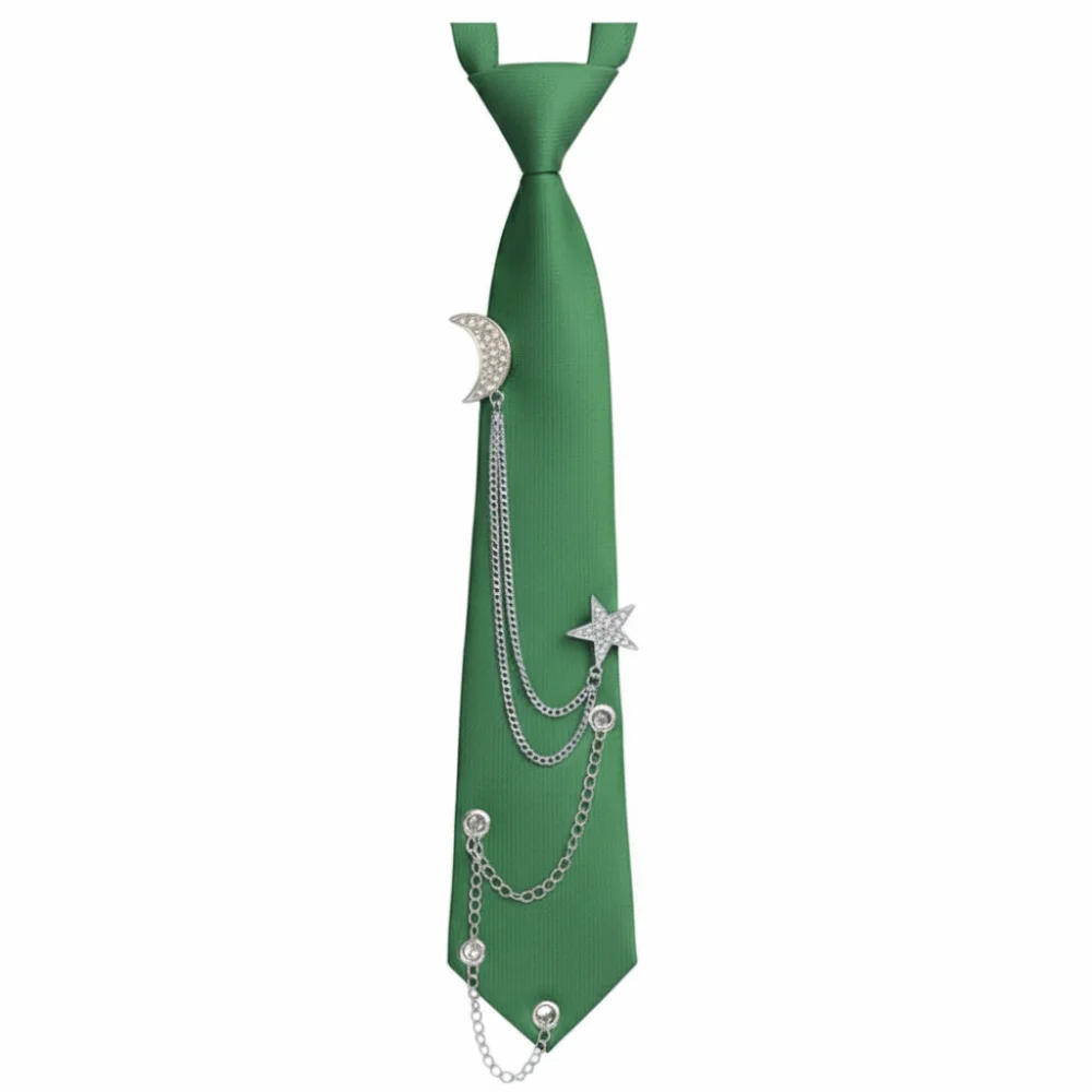 Japanese Vintage Style Pre Tied Necktie Star Chain Adjustable Women's Necktie Vintage JK Uniform Tie Streetwear