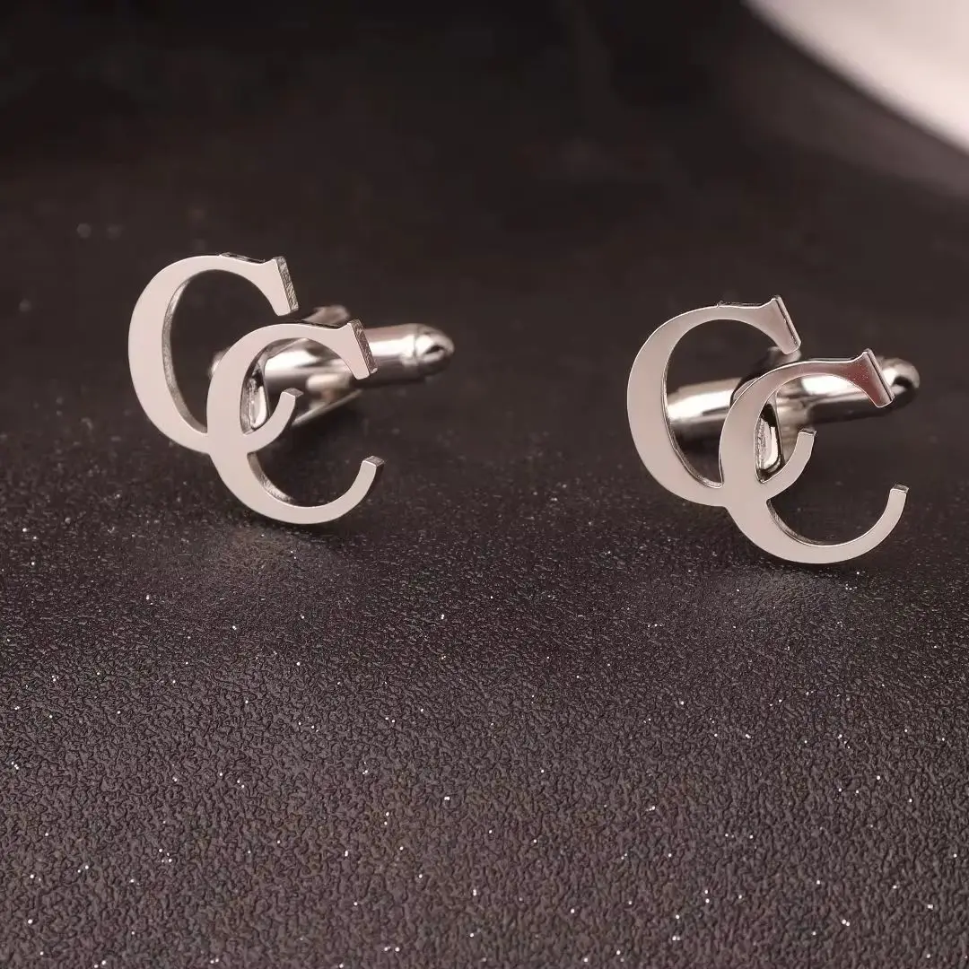 Custom Stainless Steel Cufflinks for Groom Men's Initials & Logo Personalized Wedding Best Man Jewelry Gift