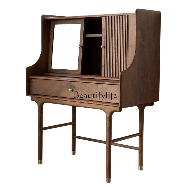 

ls 04North American black walnut solid wood dresser master bedroom small apartment bedroom makeup table minimalist