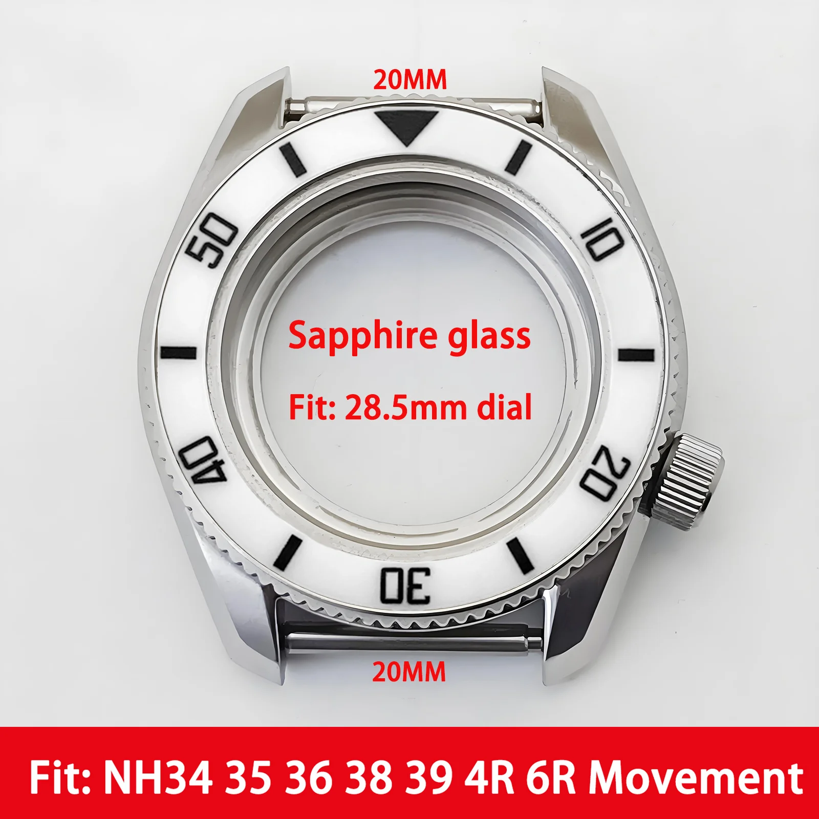 

Mod SPB185187 Case NH35 Case Ceramic Bezel Insert Sapphire Crystal Glass Stainless Steel Watch Case