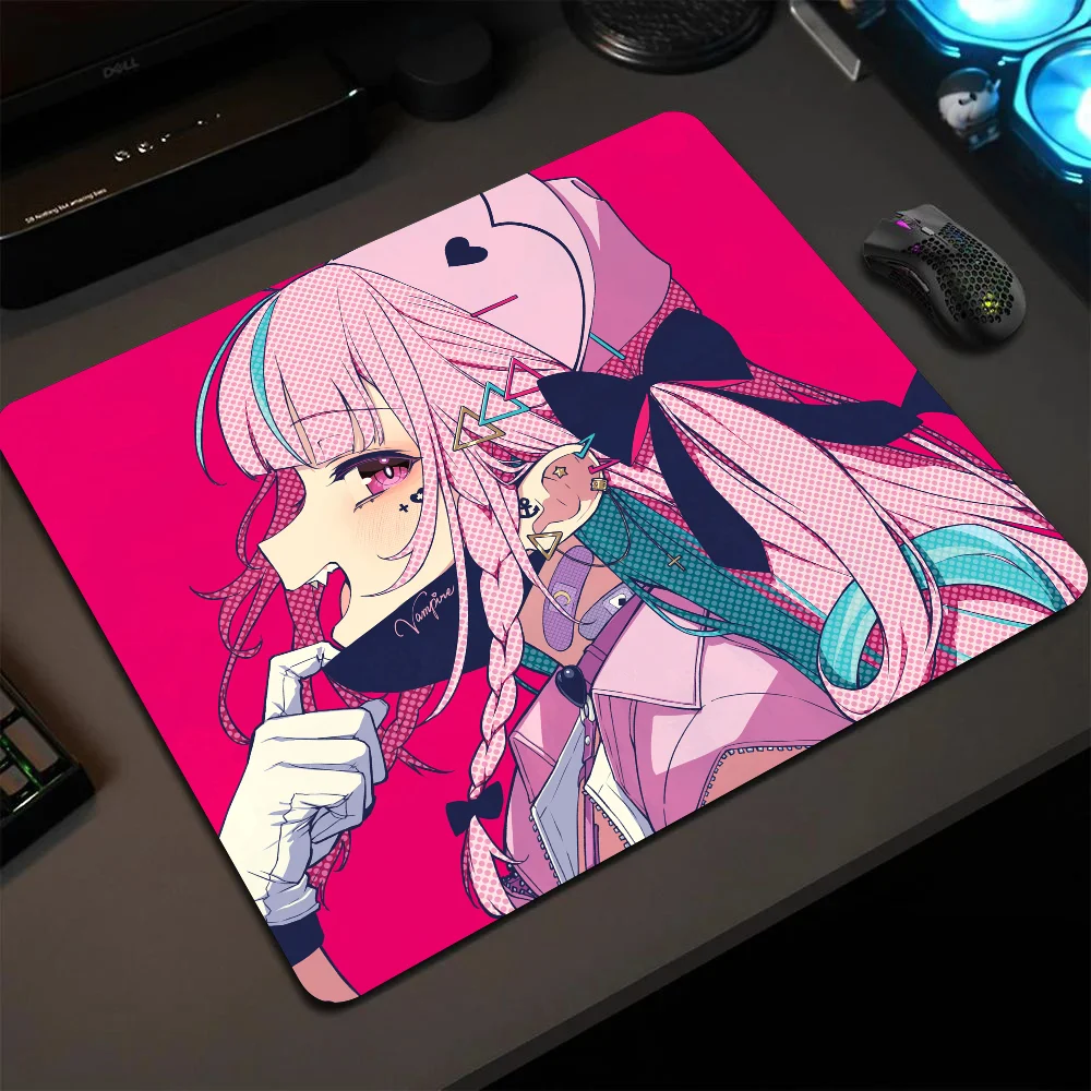 Aqua Minato Virtual Youtuber Hololive Girl Mousepad Small LockEdge Mouse Pad For Gamers Computer Desk Pad Anti-slip Rubber