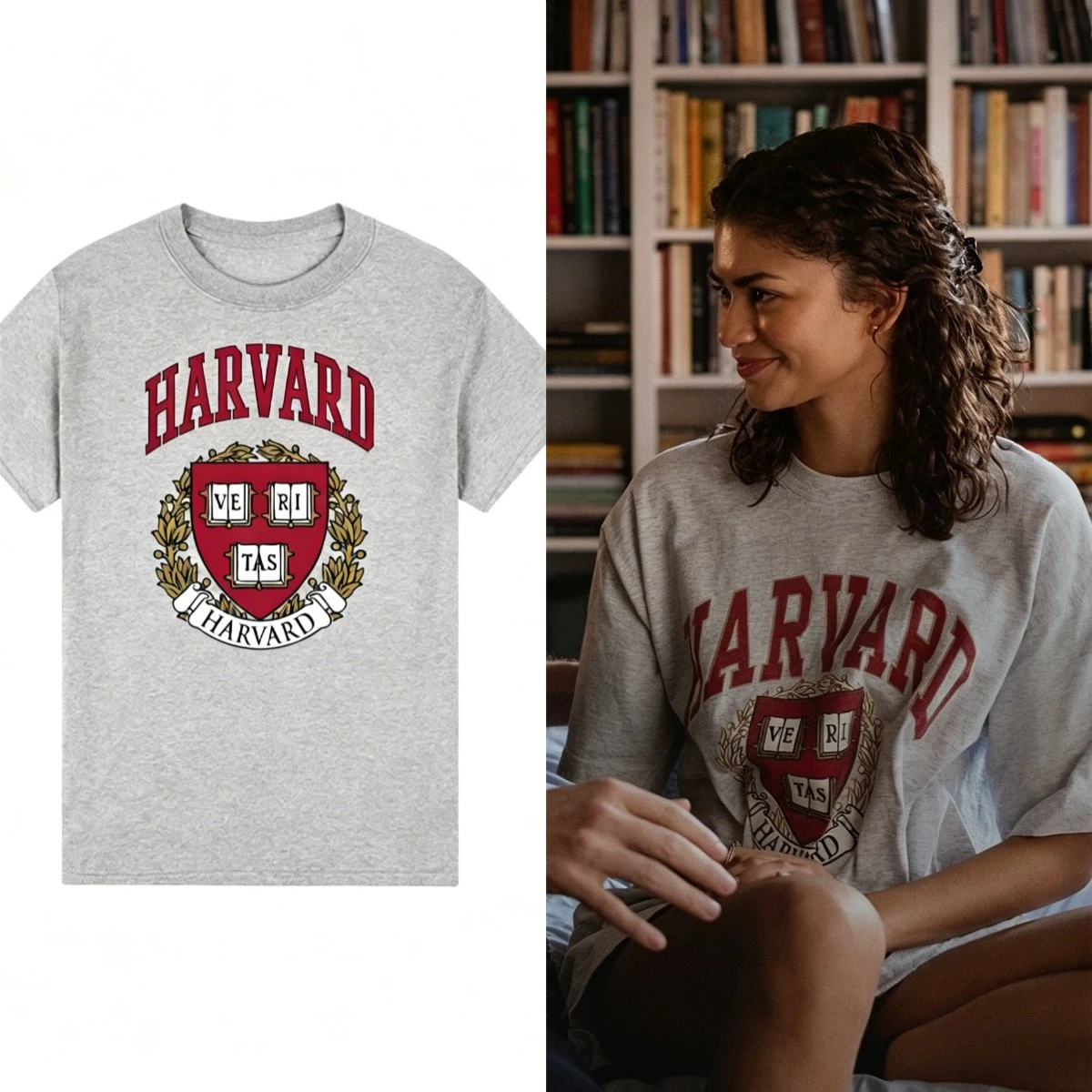 Camiseta de hombre estilo Zendaya de la serie The Drama de la Universidad de Harvard, unisex, cuello redondo, algodón, manga corta, estilo Y2K, oversize, popular