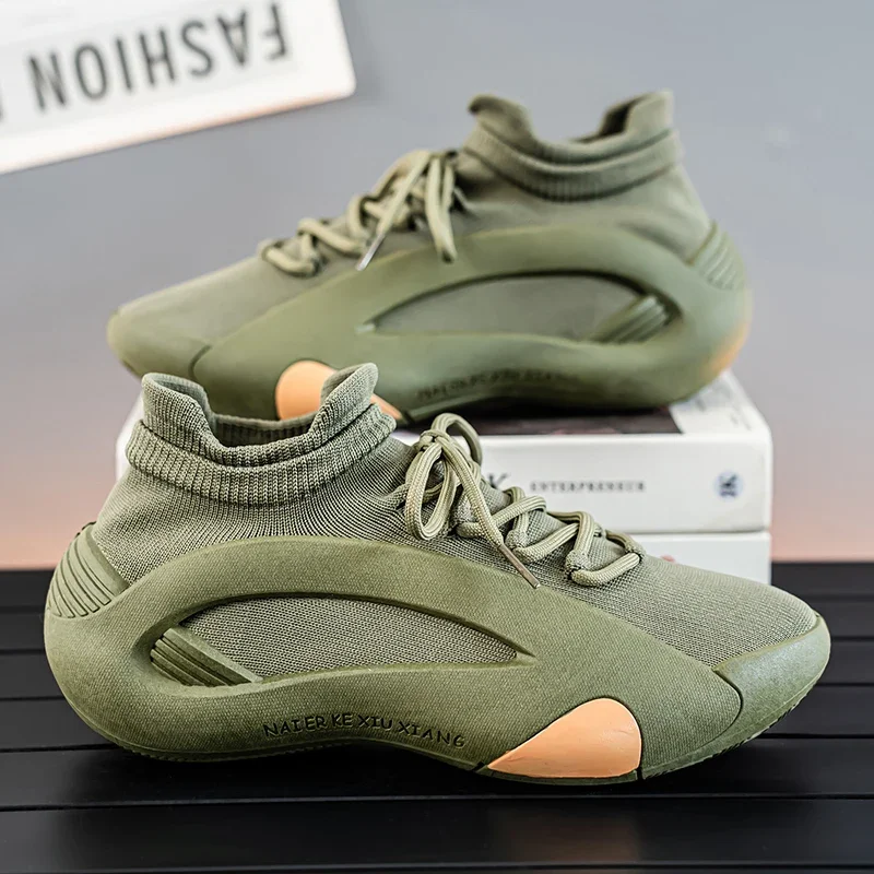 

2025 Summer Trendy Sneakers Man Socks Shoes Comfortable Platform Men's Casual Sneakers Knit Breathable Designer Shoes For Men