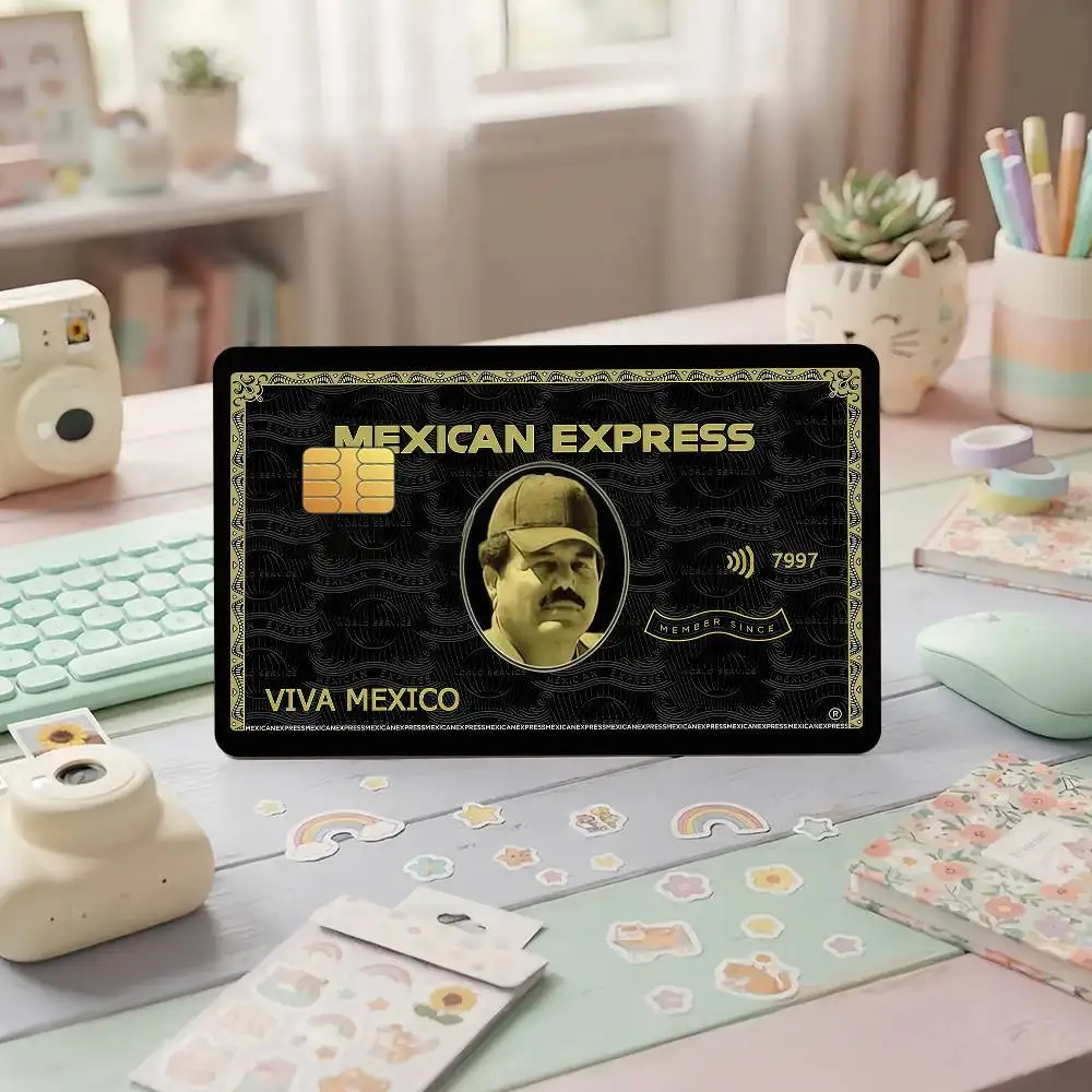 Funny M-Mexican E-Express-S Credit Card Skin Stickers For Bank Card Bus Metro Cards Waterproof Anti-Scratch Gift 4PCS