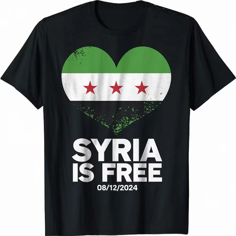 Newest Syria Flag 3D Graphic Tshirts Gifts For Men Women Top Quality Y2k Clothes Casual Short Sleeve Syria Printed T-shirt Tees