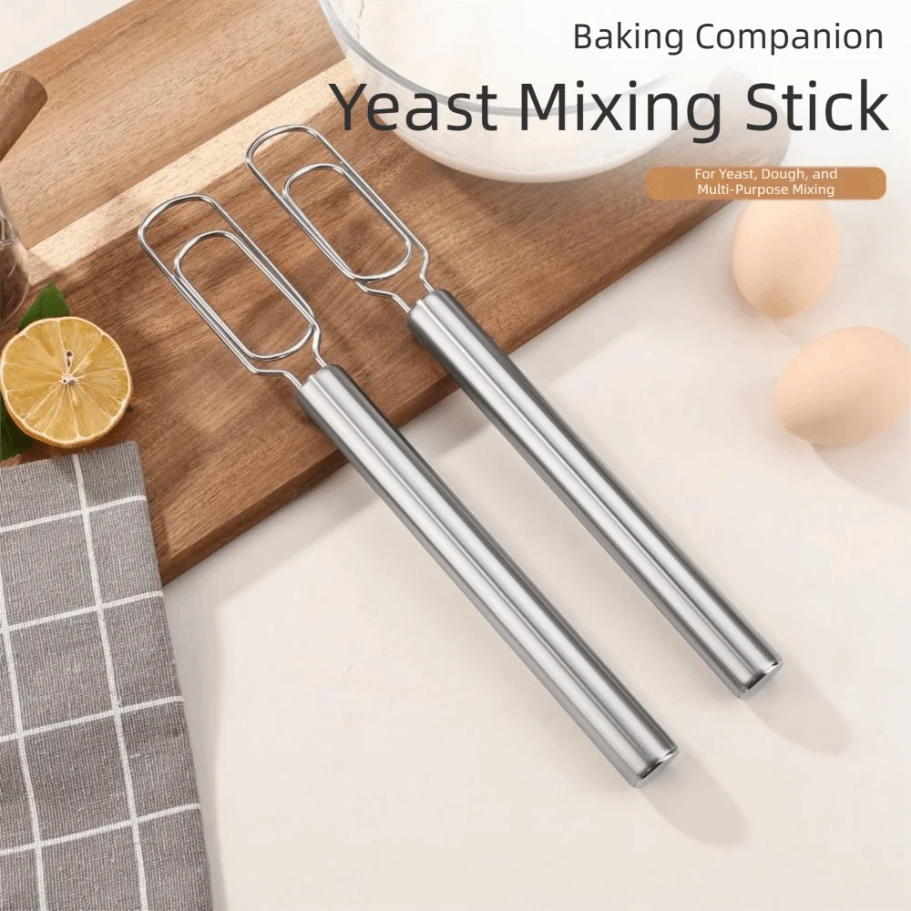 Stainless Steel Hand Whisk Mixer Non-Stick Ergonomic Handle Manual Dough Blender Comfortable Grip Multifunctional Flour Whisk