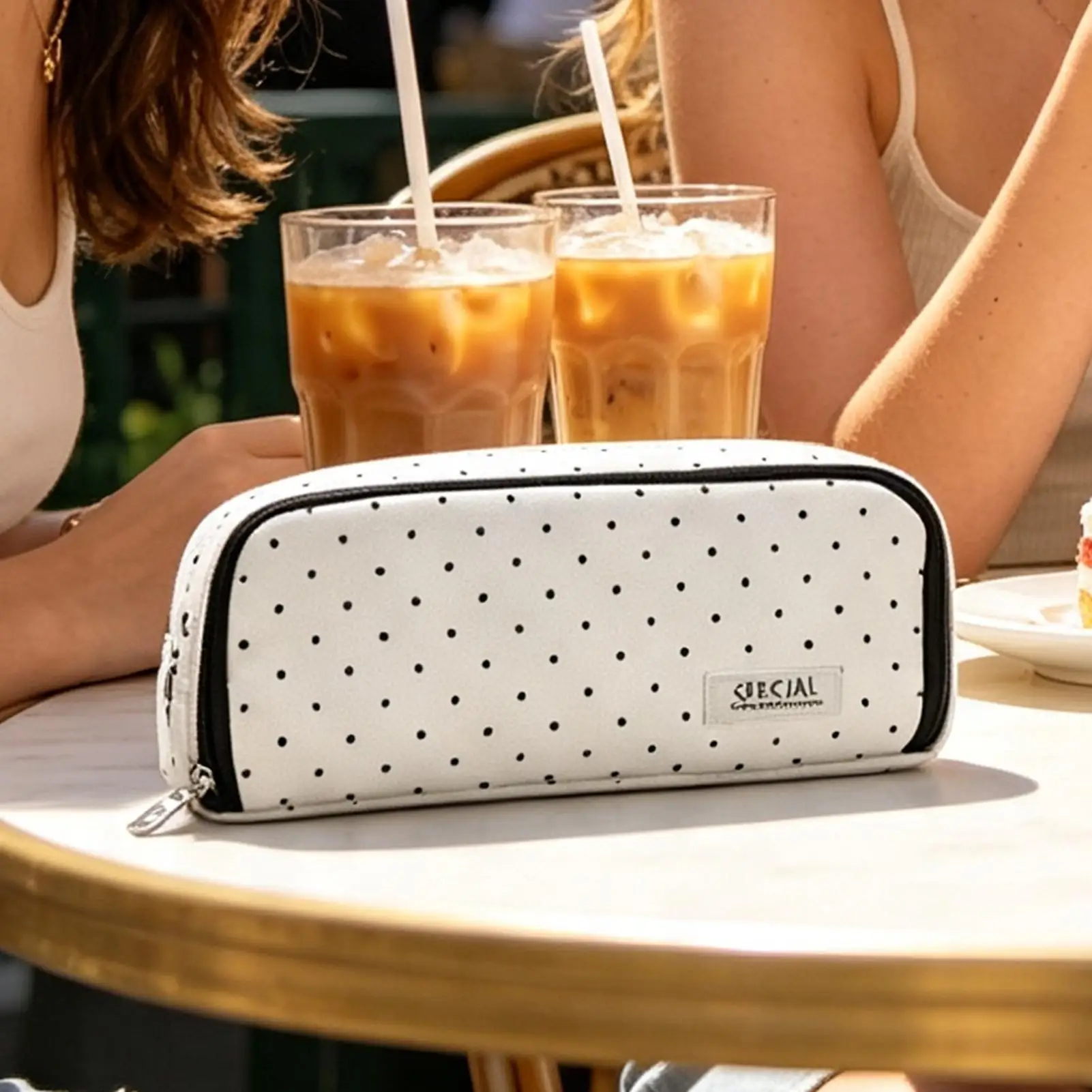 Large Pencil Case Canvas Makeup Bag Zipper Multiple Compartments Pencil Pouch Lightweight Big Capacity Pencil Organizer