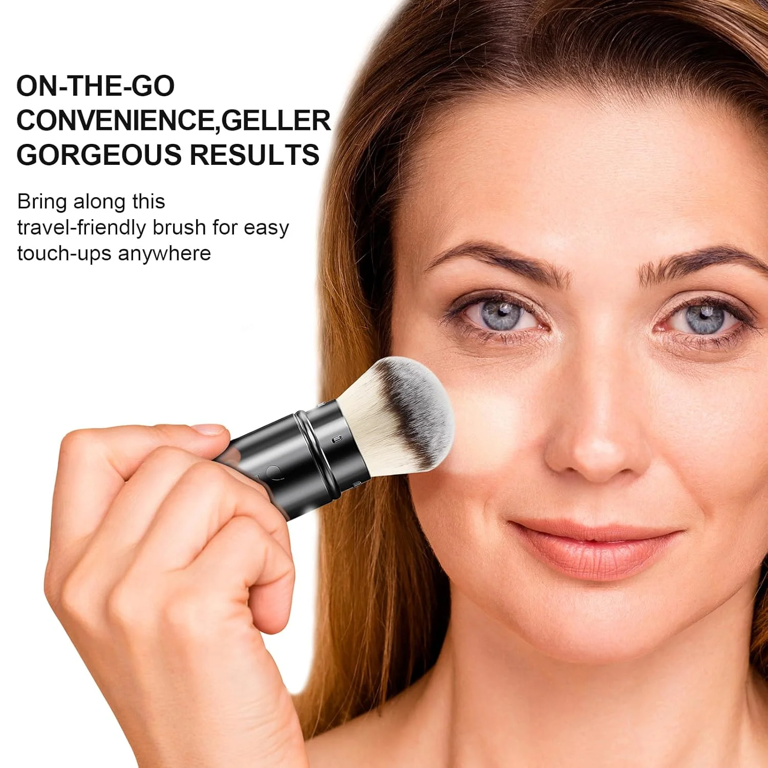 DUcare Retactable Foundation Brush Flat Top Brush Synthetic Professional Makeup Blush Brush Liquid Face Powder Makeup Tools