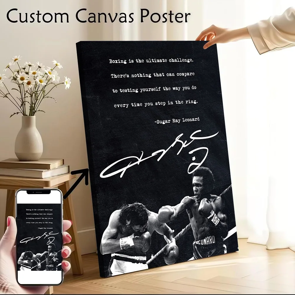 Sugar Ray Leonard Boxing Poster Canvas Wall Art Personalized Print Modern Painting Perfect Gift for Home Decor Items Wand Deko