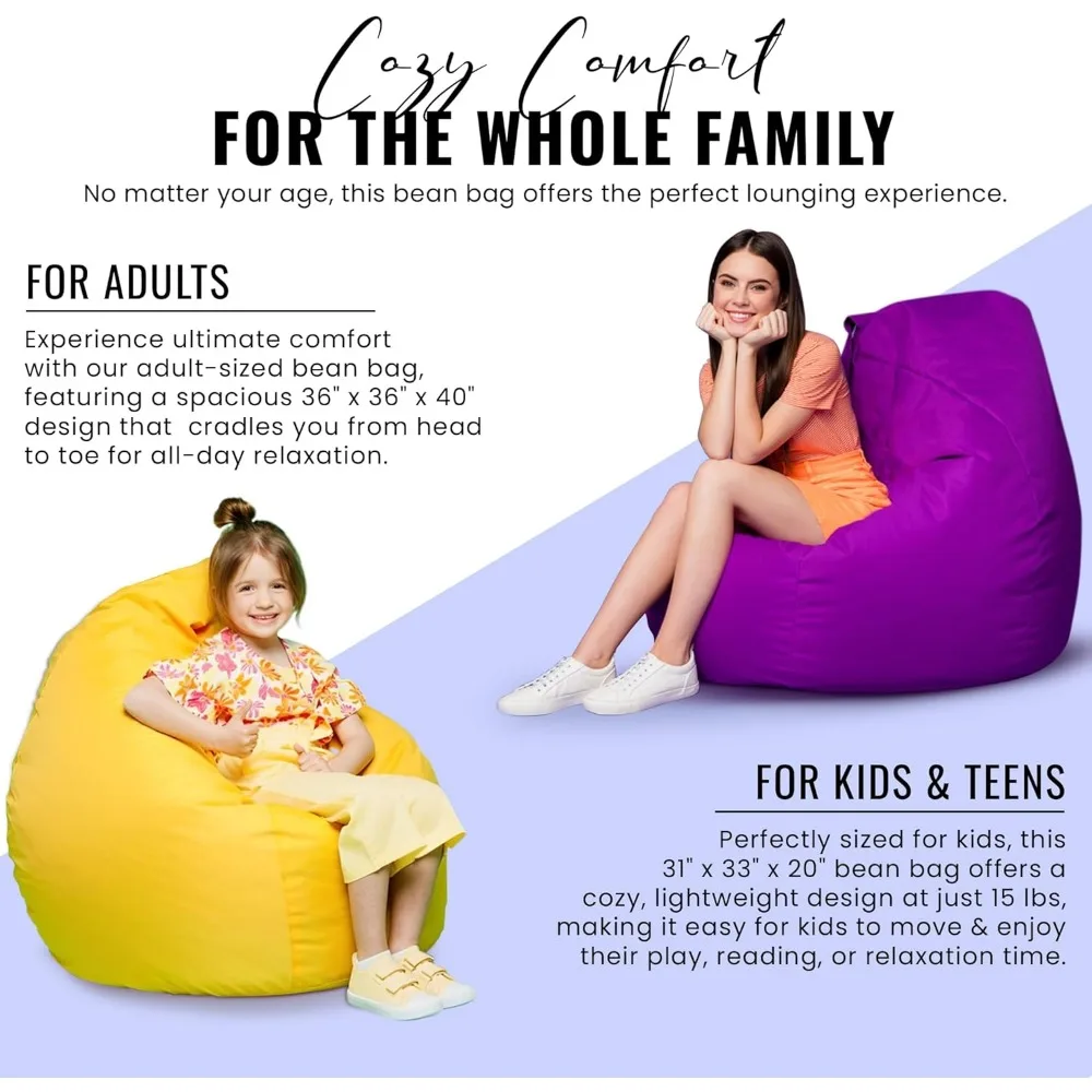 غطاء كرسي بين باج للقارب من الفينيل المقاوم للطقس - أريكة كسولة مقاومة للماء للبالغين - غطاء كيس فول خارجي قابل للغسل