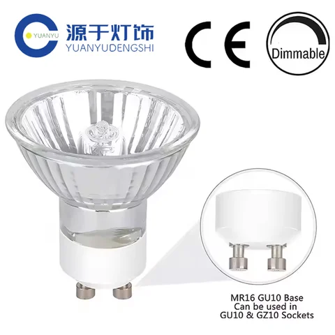 Gu10 Base Lampara 220v Halogen Bulb Spot Light,hal-gu10 Wholesale 50w Glass White Halogen Light 50 Watt
