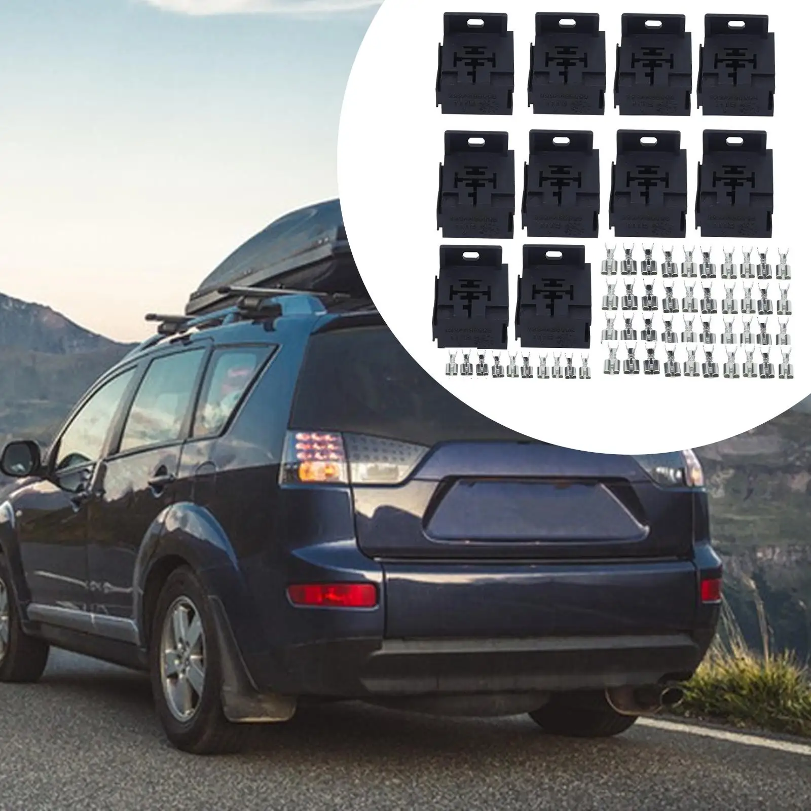 

10 Pieces Relay Sockets Holder Connector 12V/24V 30A-80A 5 Pin Sturdy for Cars Trucks Suvs Versatile Easy Installation