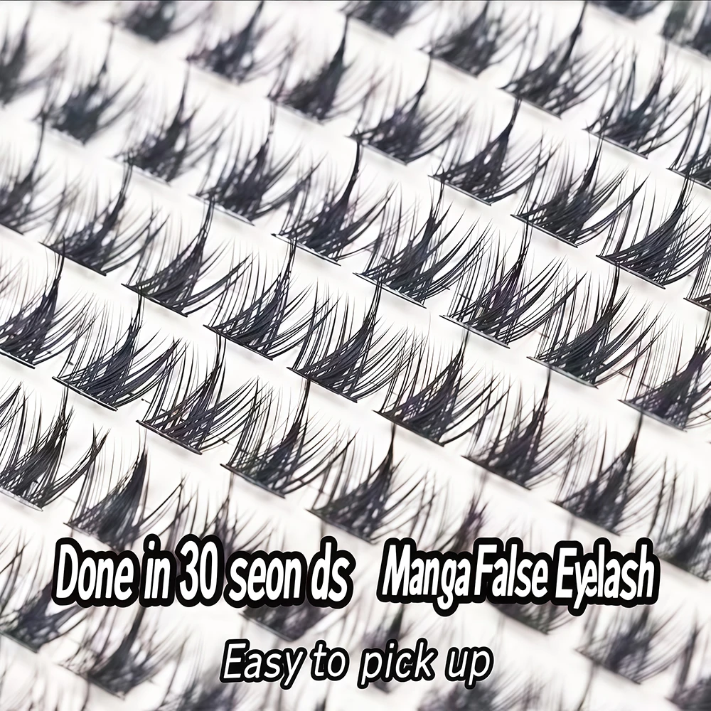 Ciglia finte con punta a torre da 10 pezzi, orecchie di grano, volume segmentato, estensione automatica