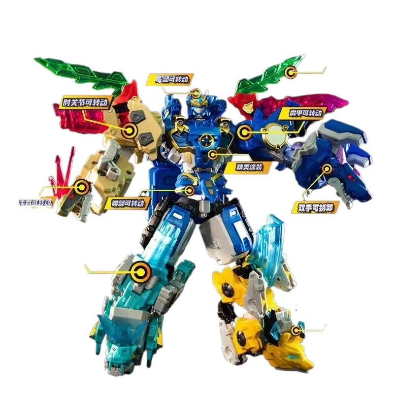 

6 in 1 Glory Alliance 5 Transform Combined Robot Action Figures Toys Shapeshifting League Toys The War of Fierce Beasts Mech Car