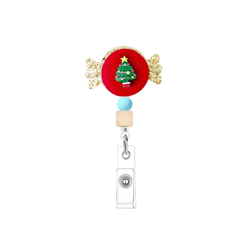 Christmas Card Badge Holder Clip Set of 5 for School Pass and Daily Office Carry 