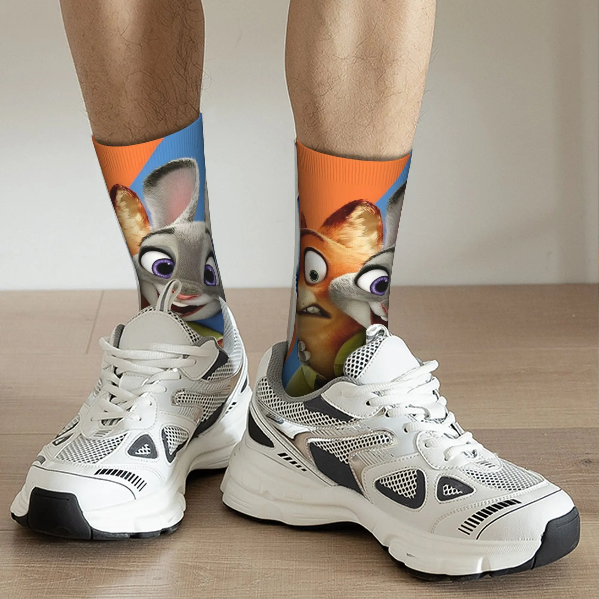 Winter Warme Bunte Frauen Männer Zootopia Judy und Nick Socken Kaninchen Atmungsaktive Mittelrohr Socken