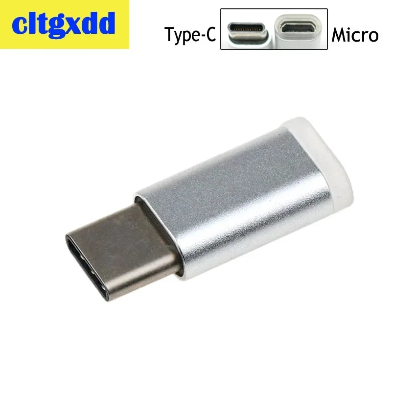 Cltgxdd 1 ชิ้นอะแดปเตอร์แปลง Micro USB สําหรับ iPhone X 8 7 6 Plus ประเภท C/IOS ถึง Micro USB Silver Adapter สําหรับ Samsung S8 Xiaomi