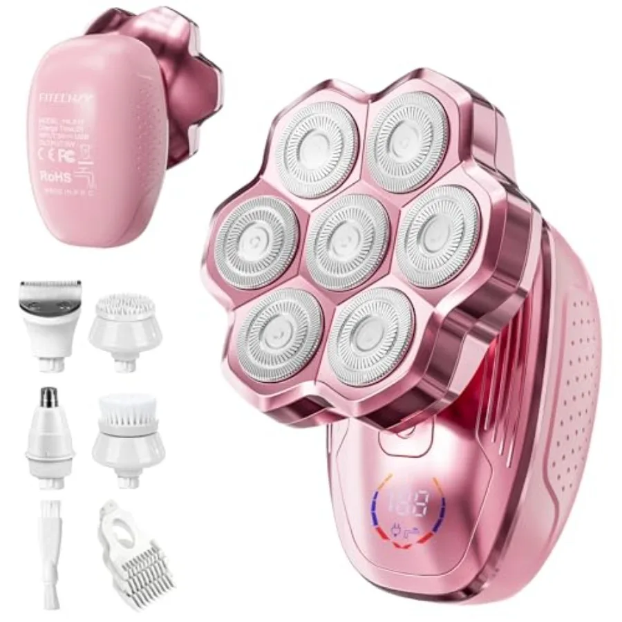 

Electric Razors for Women Legs 5-in-1 Electric Shaver for Women and Body Shaver Waterproof Wet/Dry 7-Blade Women's Electric Sha