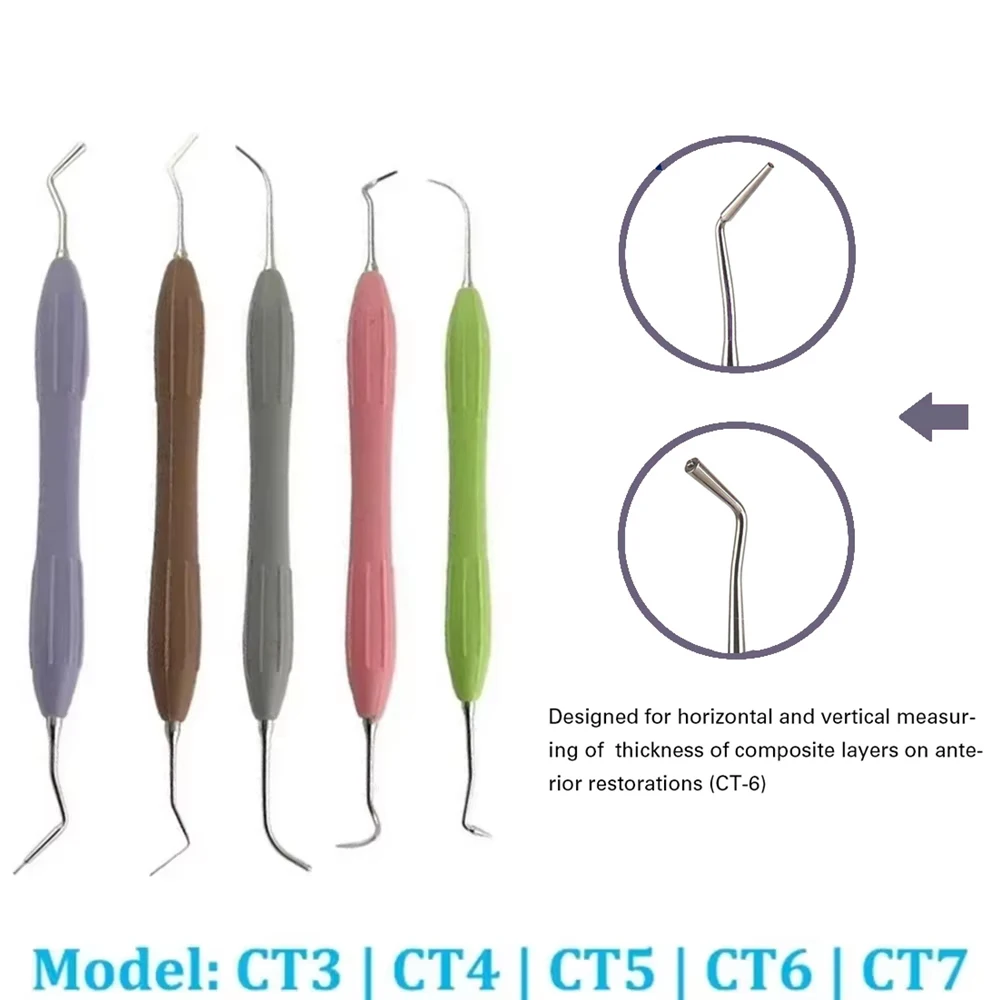 

5Pcs Dental Resin Filler Kit for Tooth Repair, Aesthetic Restoration Tools with Silicone Handle Durable Surgical Equipment