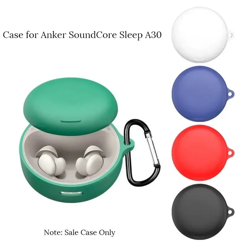 ~Shockproof & Dustproof Silicone Covers ，For Anker SoundCore Sleep A30 Wireless Earphones Silicone Case With Carabiner。。