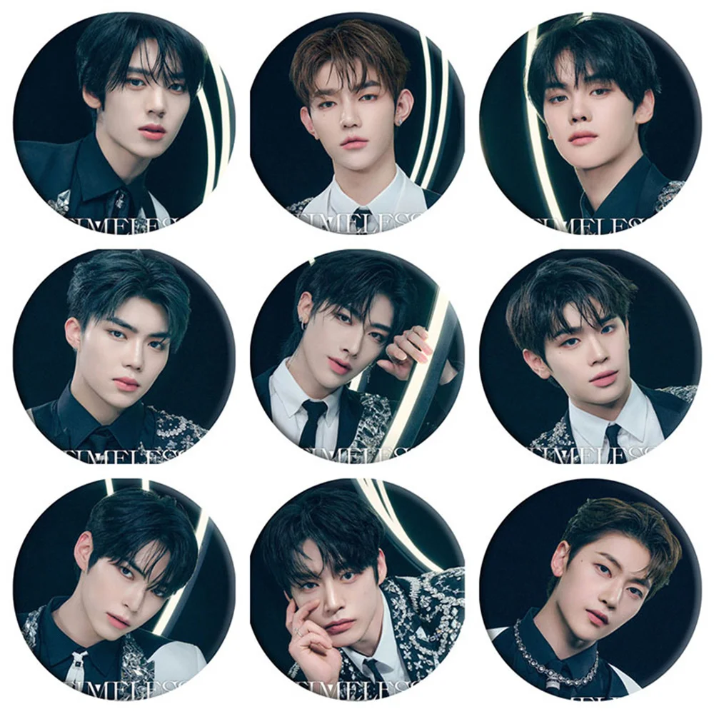 KPOP ZB1 TIMELESS WORLD Concert Character Round Badge ZhangHao HanBin JiWoong Double-Sided Mirror Keychain GunWookGyuVin TaeRae