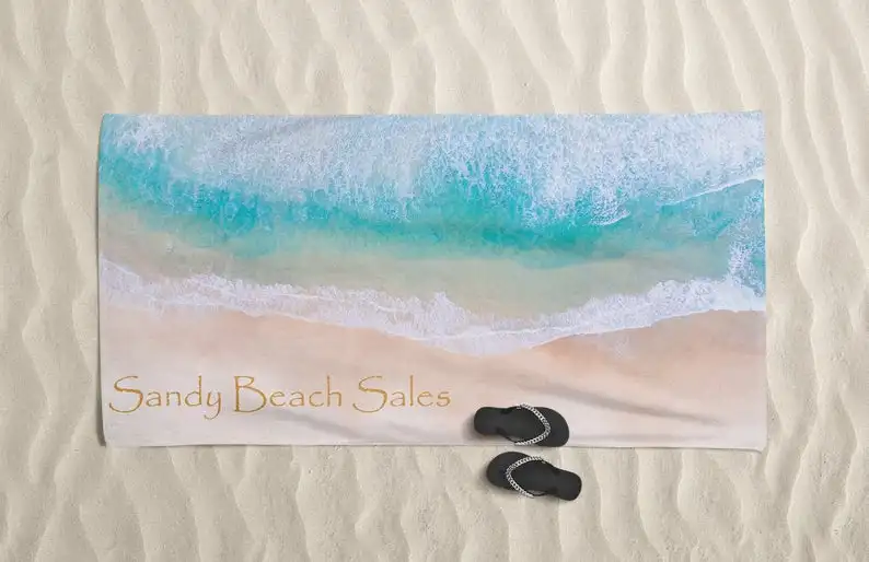 8 unids/lote Toalla de playa de sublimación personalizada para niños Toalla de playa en blanco sublimación