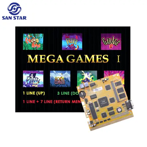 Mega Game 7 Arcade PCB Coin Operated Gaming Board