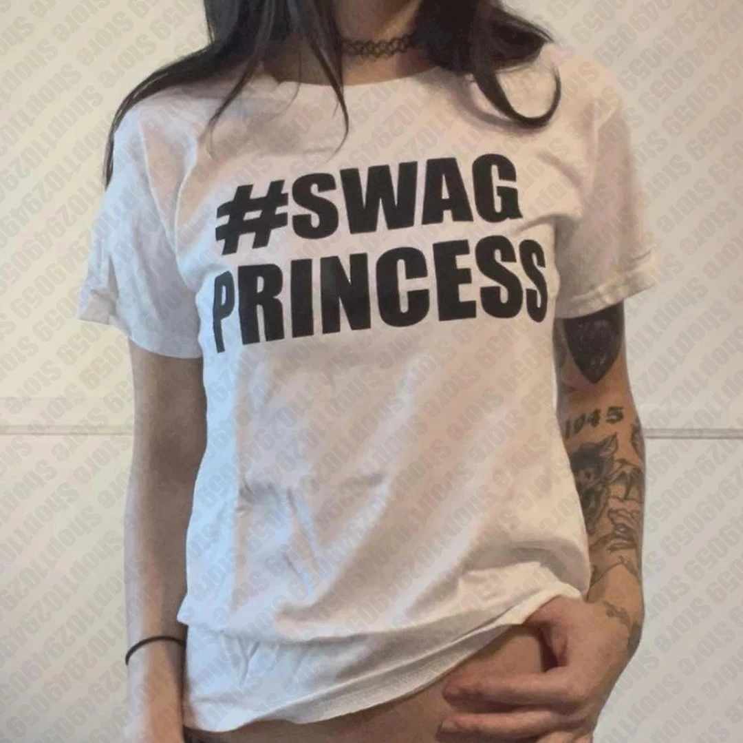 Gothic Grunge Damen Vintage Lässiges Kurzarm Oversize T-Shirt Streetwear Mädchen Bedrucktes Crop Top Streetwear Y2k Mode Tees