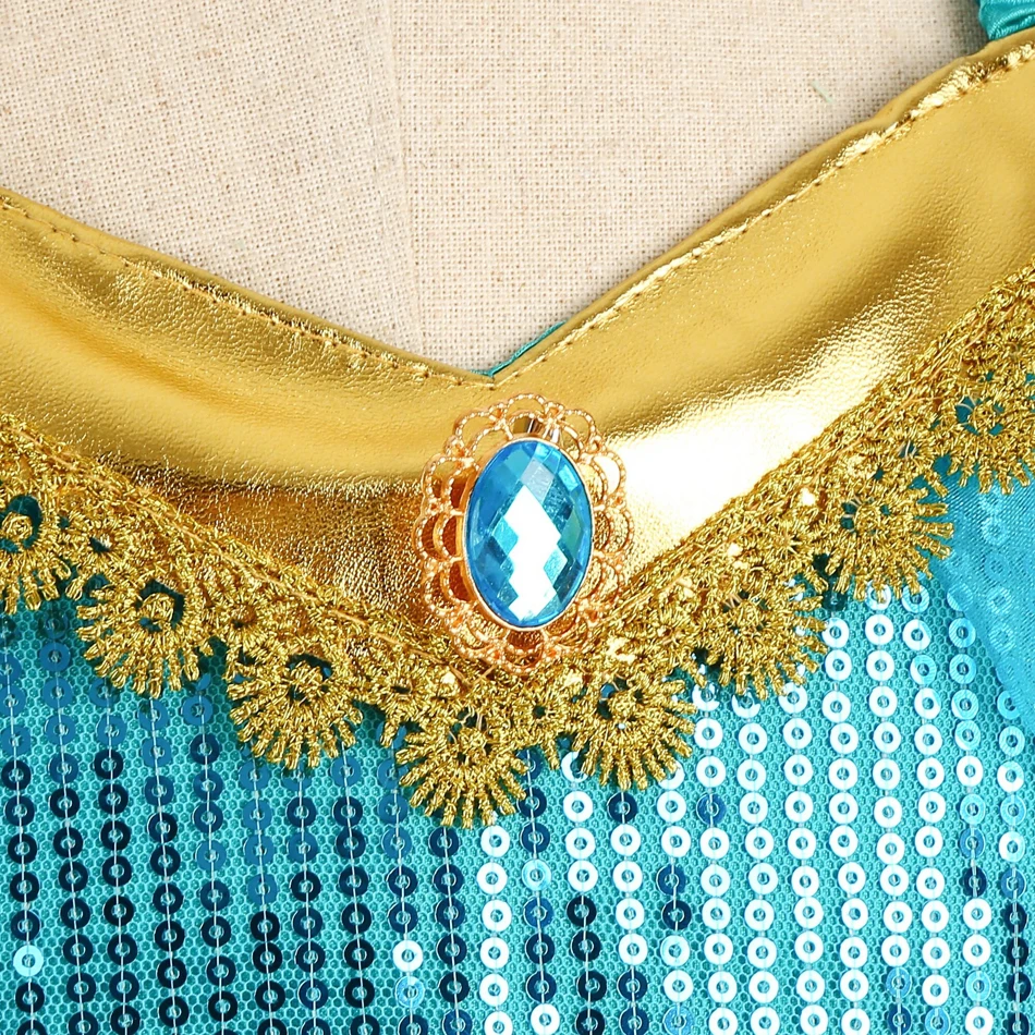 Girls Jasmine Fantasy Costume Arabian Princess Clothes Halloween Children's Day Gift For Girls Hot Sale Christmas Birthday Gift - Image 6
