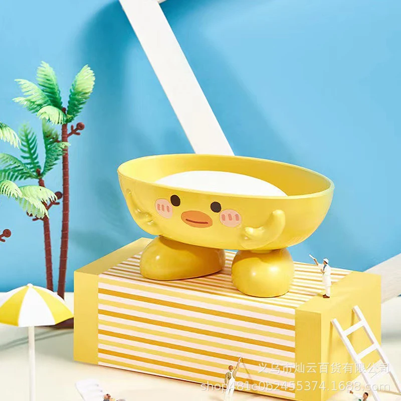 Soap Dish With Drain Duck Shape Soap Box Drain Soap Holder Bathroom Shower Drain Soap Dish Soap Storage Container