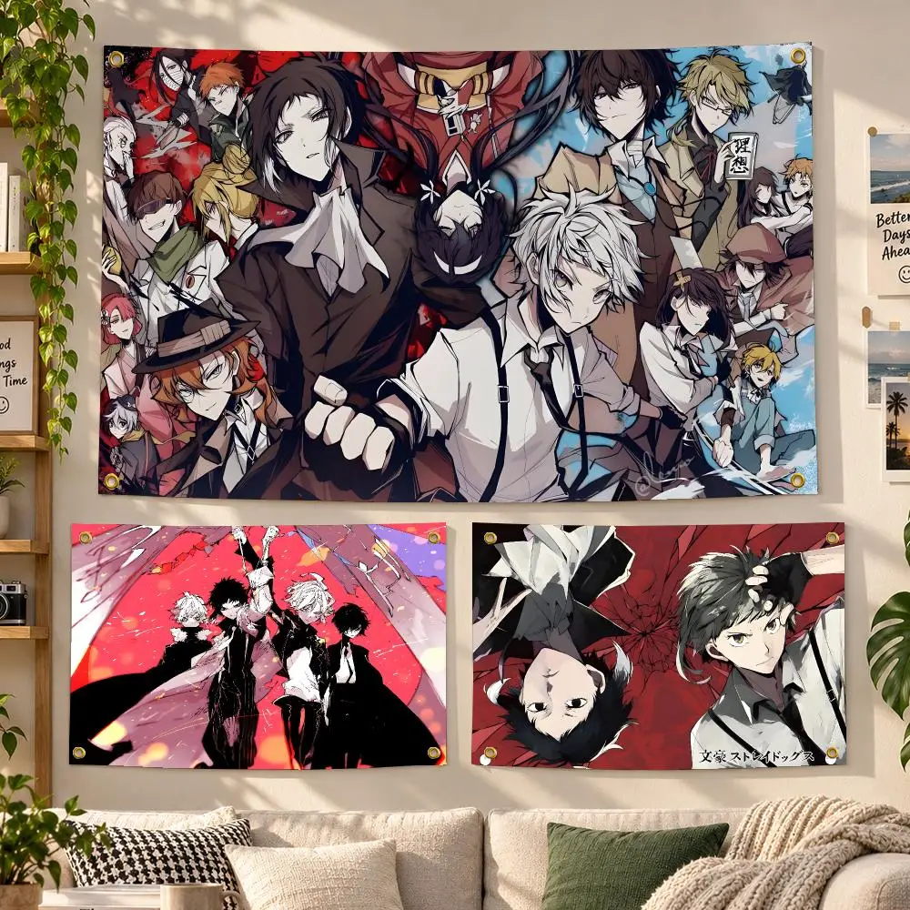 Anime Bungo Stray Dogs Supernatural Flags Personalized Banner Flag Room Dorm Camping Picnic Garage Bar Outdoor Wall Decor