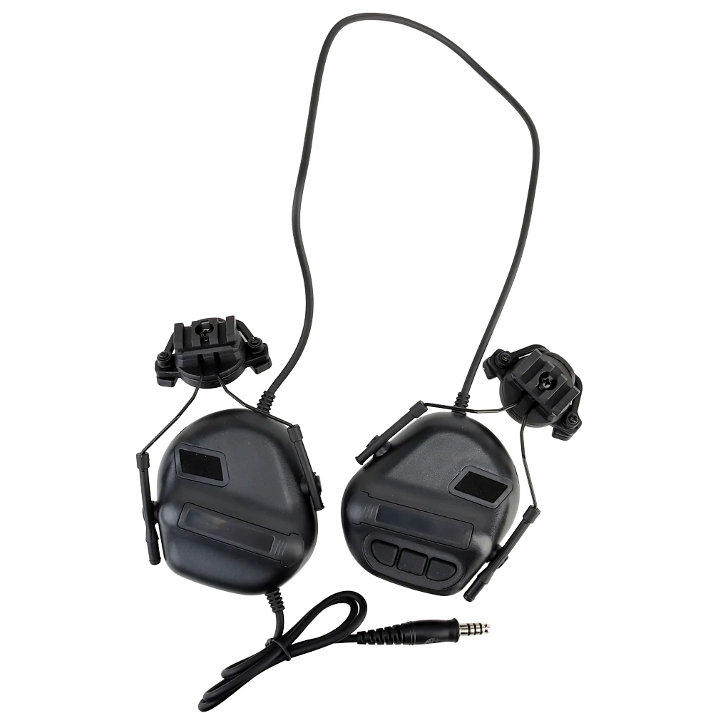 Tactical Electronic Shooting Earmuff Anti-noise Headphone Sound Amplification Hearing Airsoft Protection Headset W/ Helmet Rail