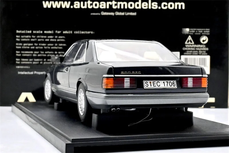 Autoart 1:18 560SEC C126 Black Simulation Limited Edition All Open Alloy Metal Static Car Model Toy Gift