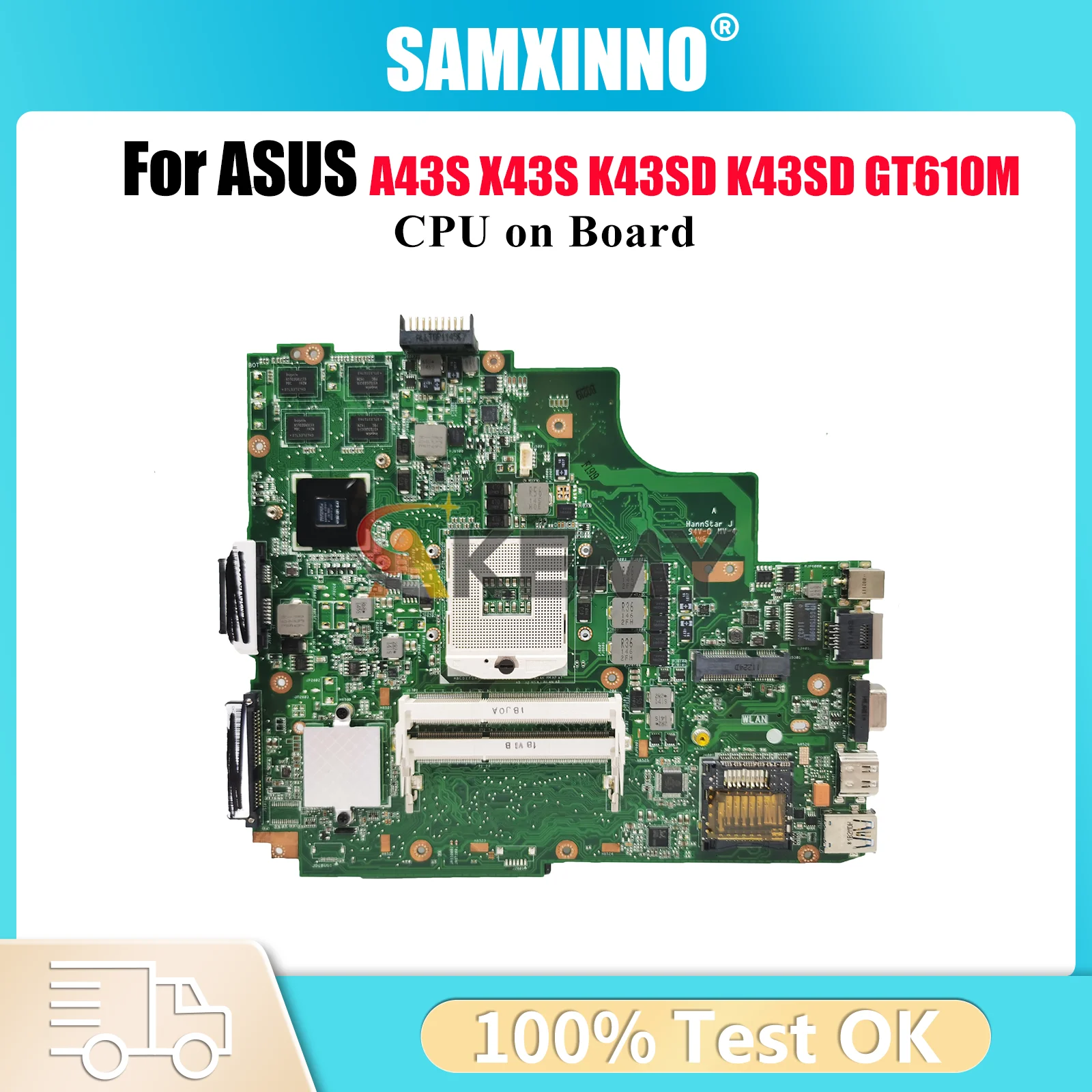 

K43SD Материнская плата для ноутбука ASUS K43SM K43S K43SV X43S K43SJ A43S K43SD Материнская плата для ноутбука с процессором tests ОК быстрая доставка stk
