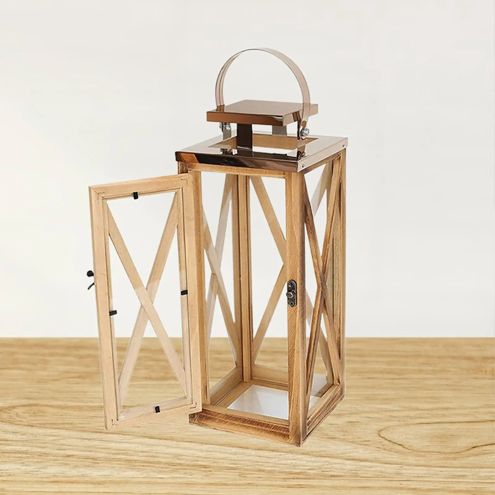 Windproof Candle Holder Artwork Tabletop Centerpiece Novelty with Handle Candlestick for Tea Room Office Shelf Kitchen Wedding
