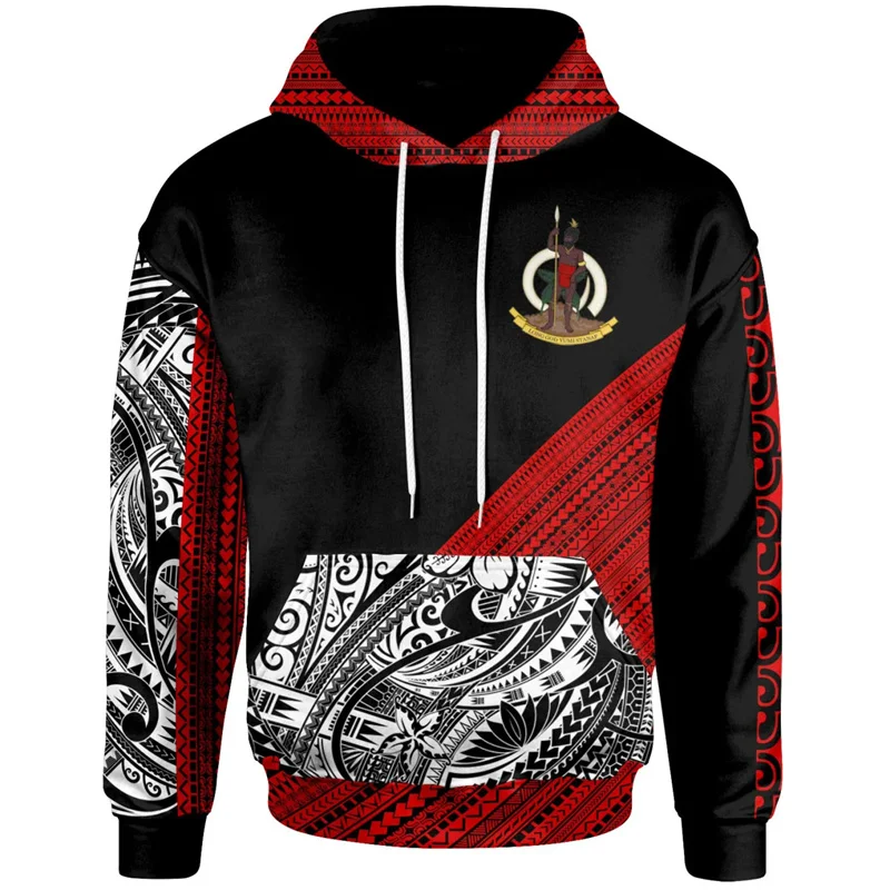 

3D Epi Seal Of Vanuatu Polynesian Patterns Print Hoodies For Men Vanuatu Coat Of Arms Graphic Hooded Sweatshirts Clothes Hoodie