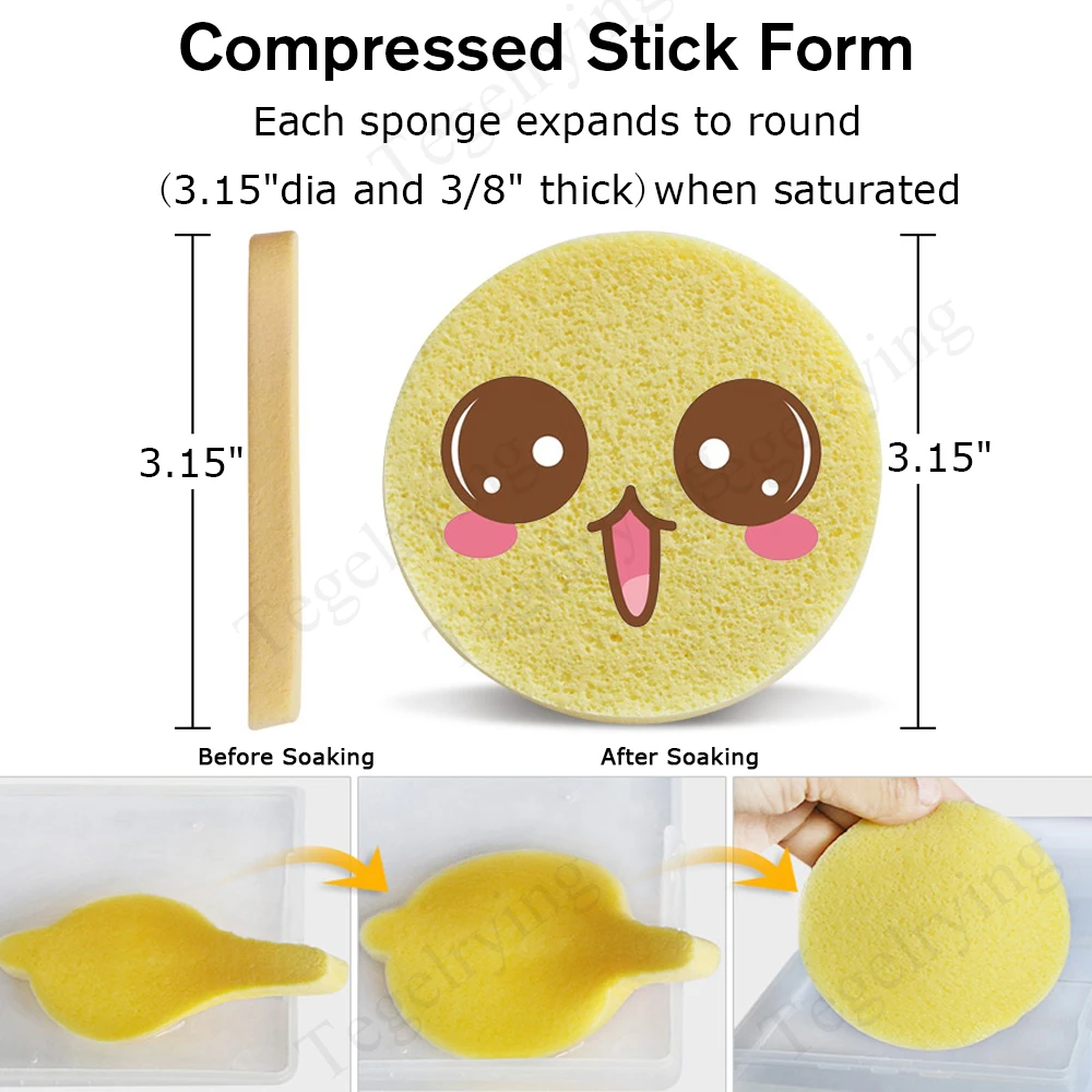 12Pcs/Bag Makeup Puff Compression Cleaning Sponge Facial Cleansing Pad Makeup Remover Skin Care Tool Cleaning Puff