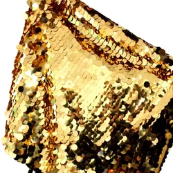 1 Yard Sequined Lace Fabric Big Sequins For Dress Sequined Embroidery Table Runner Cloth 132CM Wide