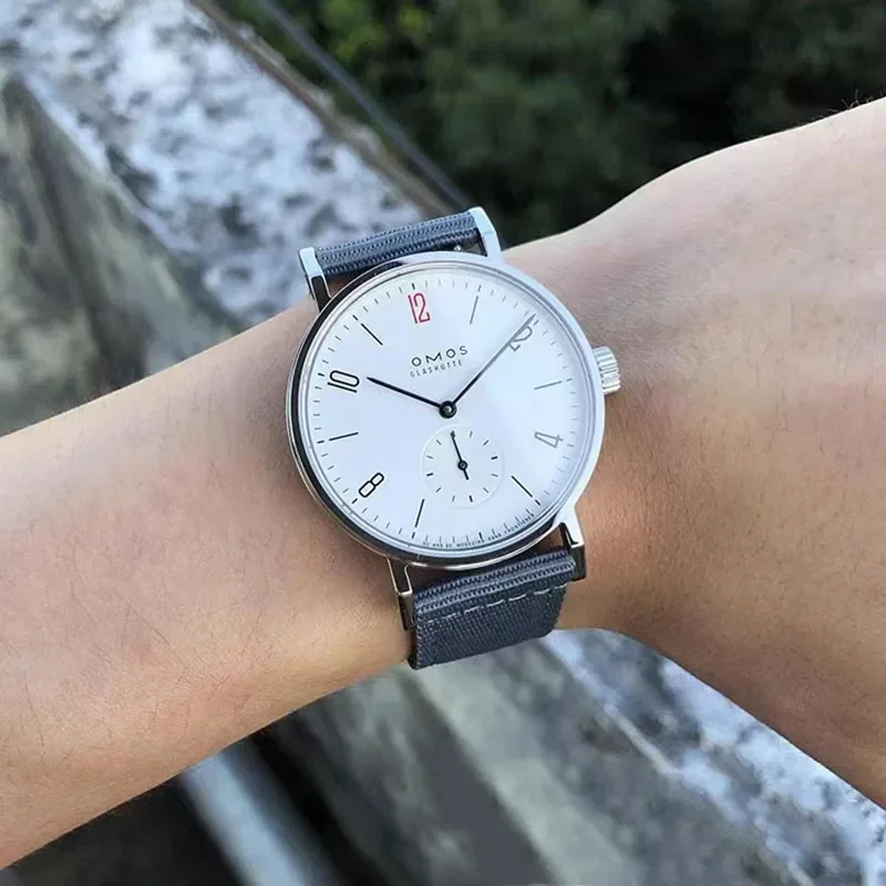 38 مللي متر باوهاوس ساعة ميكانيكية أوتوماتيكية ل النورس ST1701 حركة ذاتية الملء مقاوم للماء ساعة سفلية شفافة للرجال