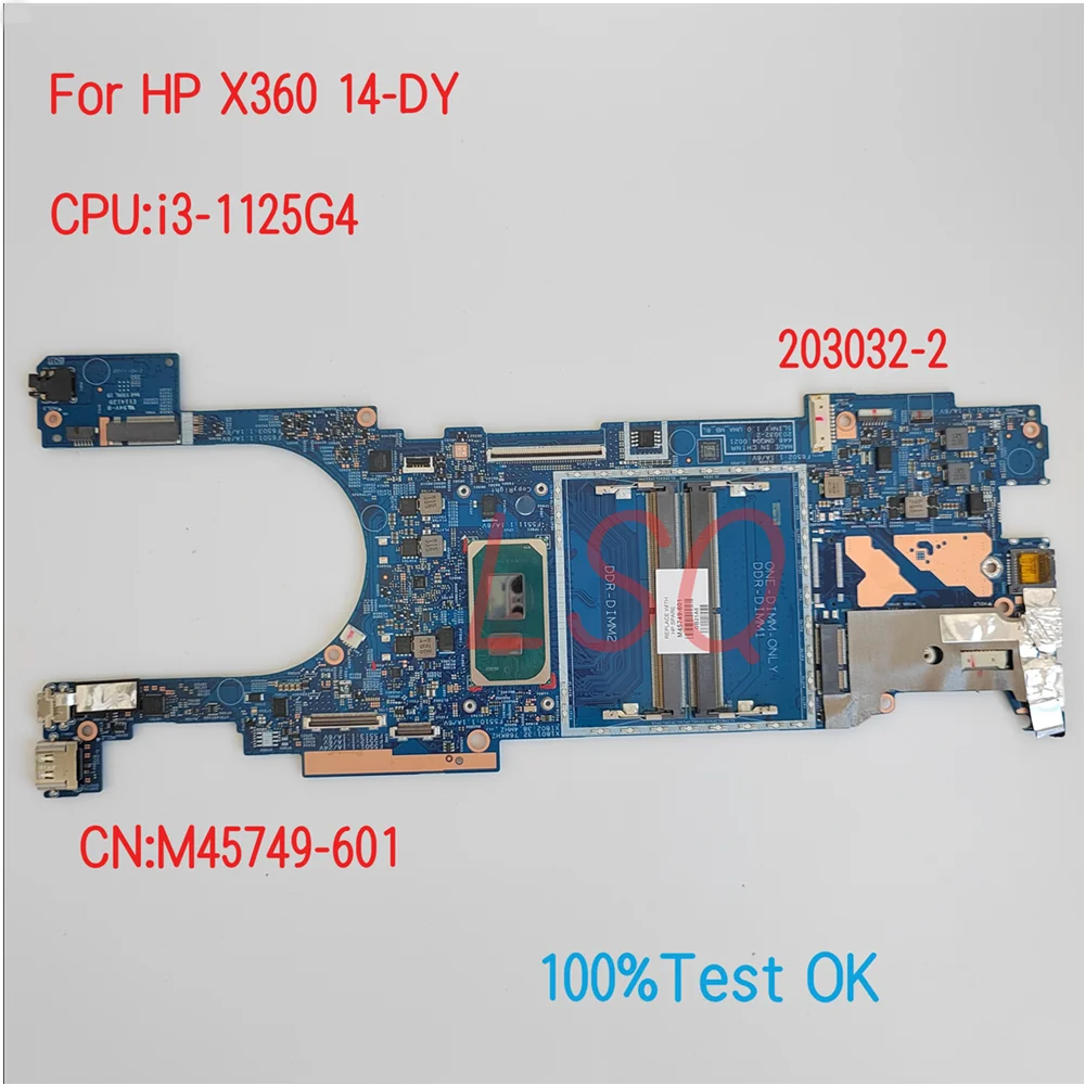 203032-2 For HP ProBook X360 14-DY Laptop Motherboard With CPU i3-1125G4 PN:M45749-601 100% Test OK