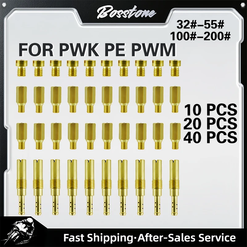 10/20/40 PCS For NSR KSR PE PWK PWM Keihin OKO KOSO CVK Motorcycle Carburetor Main Jet and Slow Pilot Jet Set 32#-55# 100#-200#