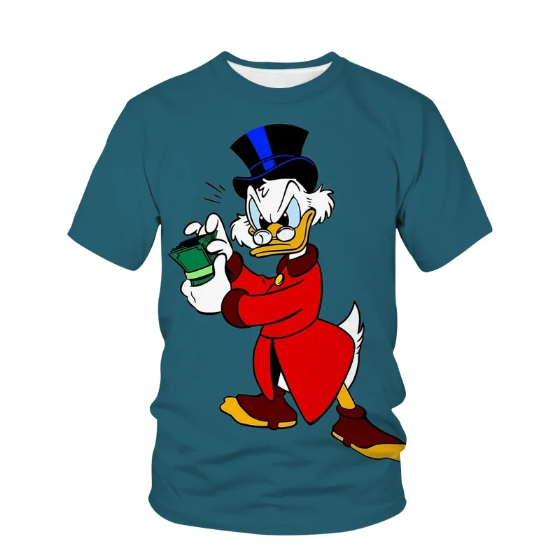 Disney Funny Donald Duck T-Shirt Men's Round Neck Loose T-Shirt Short Sleeve Fashion 3D Printing T-Shirt Addicting HOT